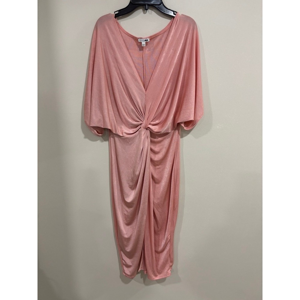 Fashion Nova XL Blush Pink Twist Front Midi Dress Draped Club Glam Wedding